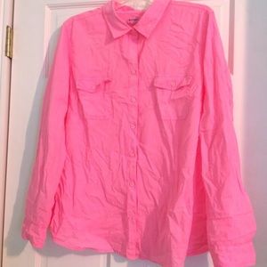 Neon pink women’s button up size xl